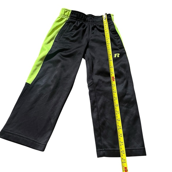 🌼 5/$25 Russell Boys Black Neon Green Track Pants XS (4–5) | Athletic Joggers - Picture 7 of 11